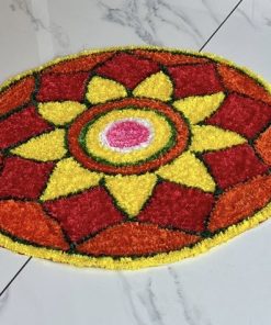 Colorful Floral Pookalam Design for Traditional Onam Use