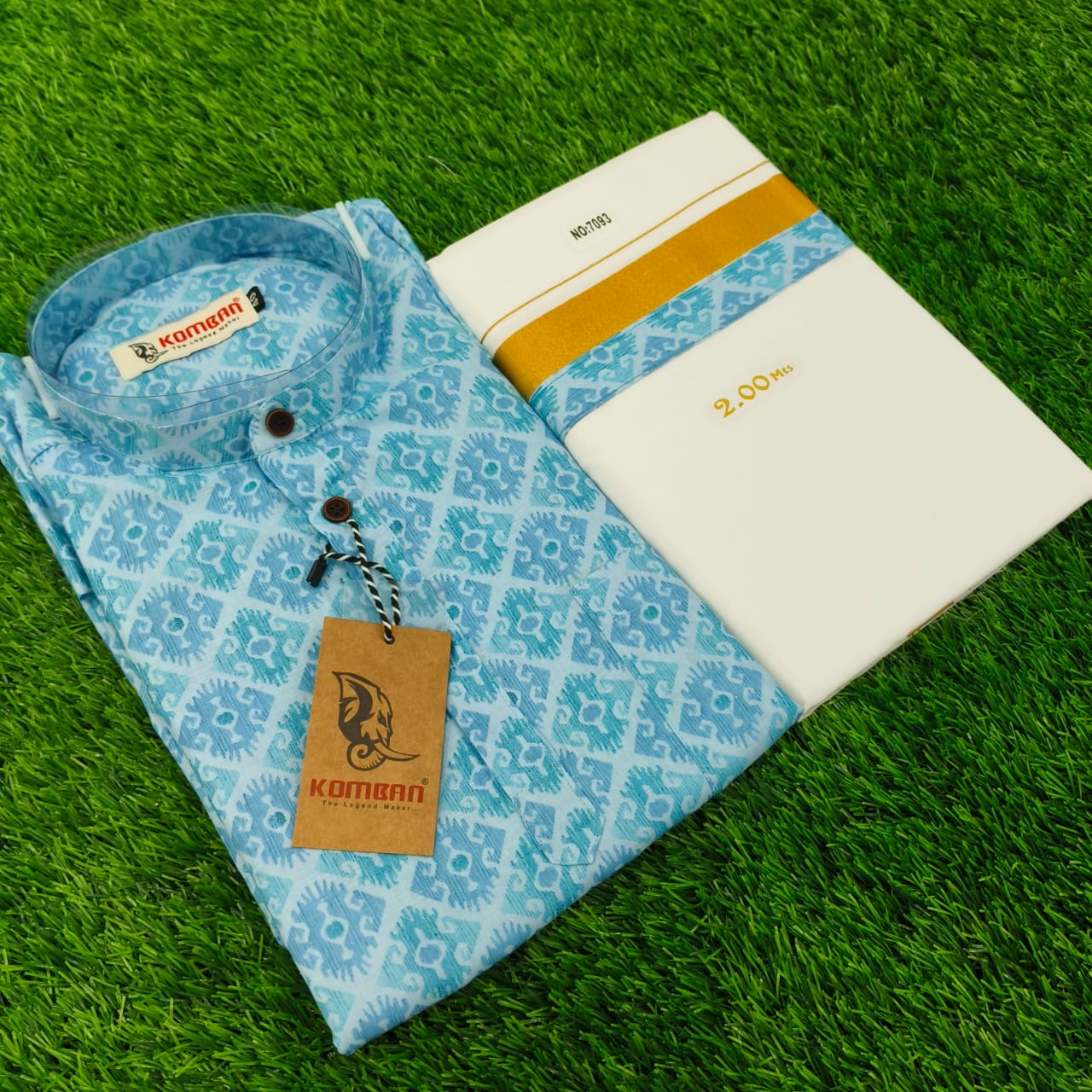 Onam traditional ethinic wear - shirt and dhothi combo