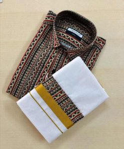 Dhoti & Shirt Combo – Bold Tradition, Balanced Design