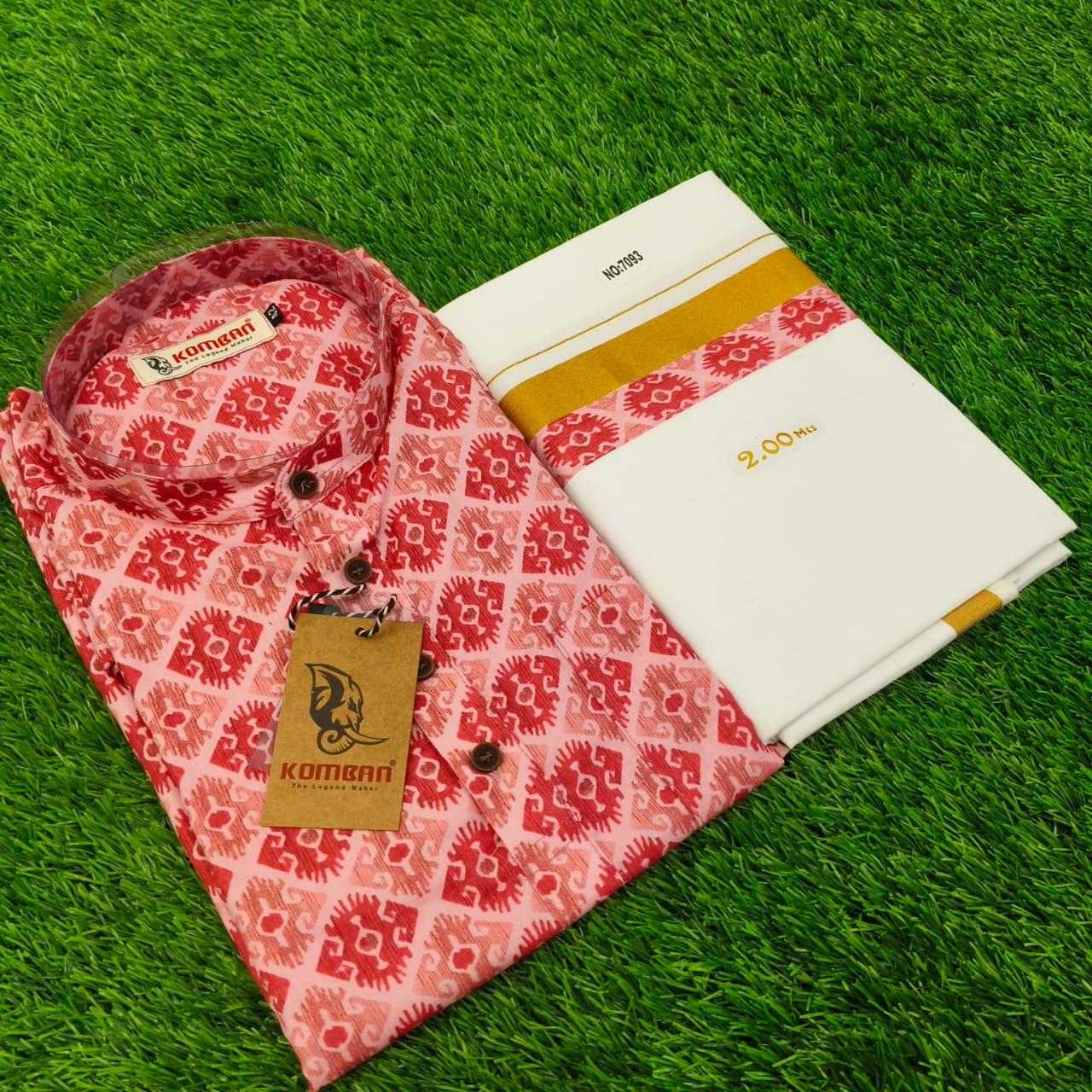 Traditional men’s Shirt and dhothi -Onam collections