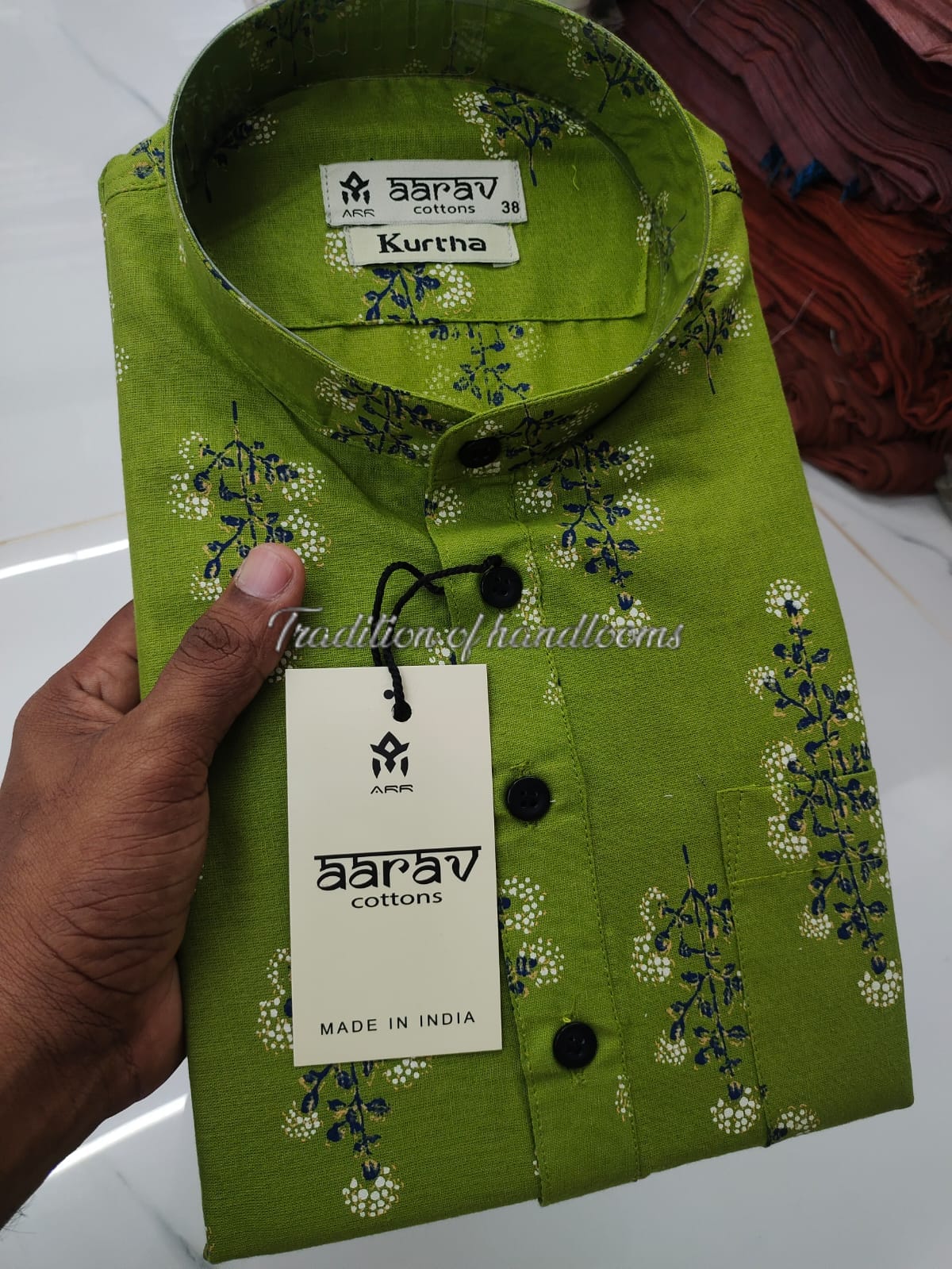 Olive Green Elegant Kurtha